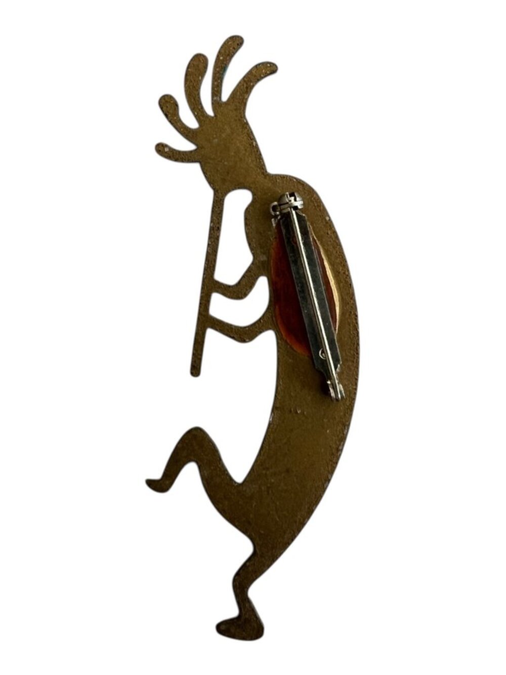 Vintage Signed Kokopelli Pin Brooch | Artisan Southwest Jewelry - Picture 3 of 3